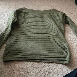 Open shoulder green sweater very good quality